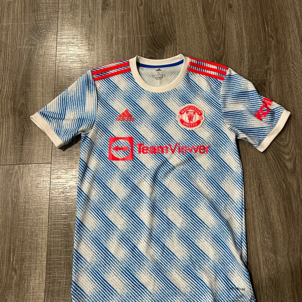 Adidas Blue and White Manchester United Jersey